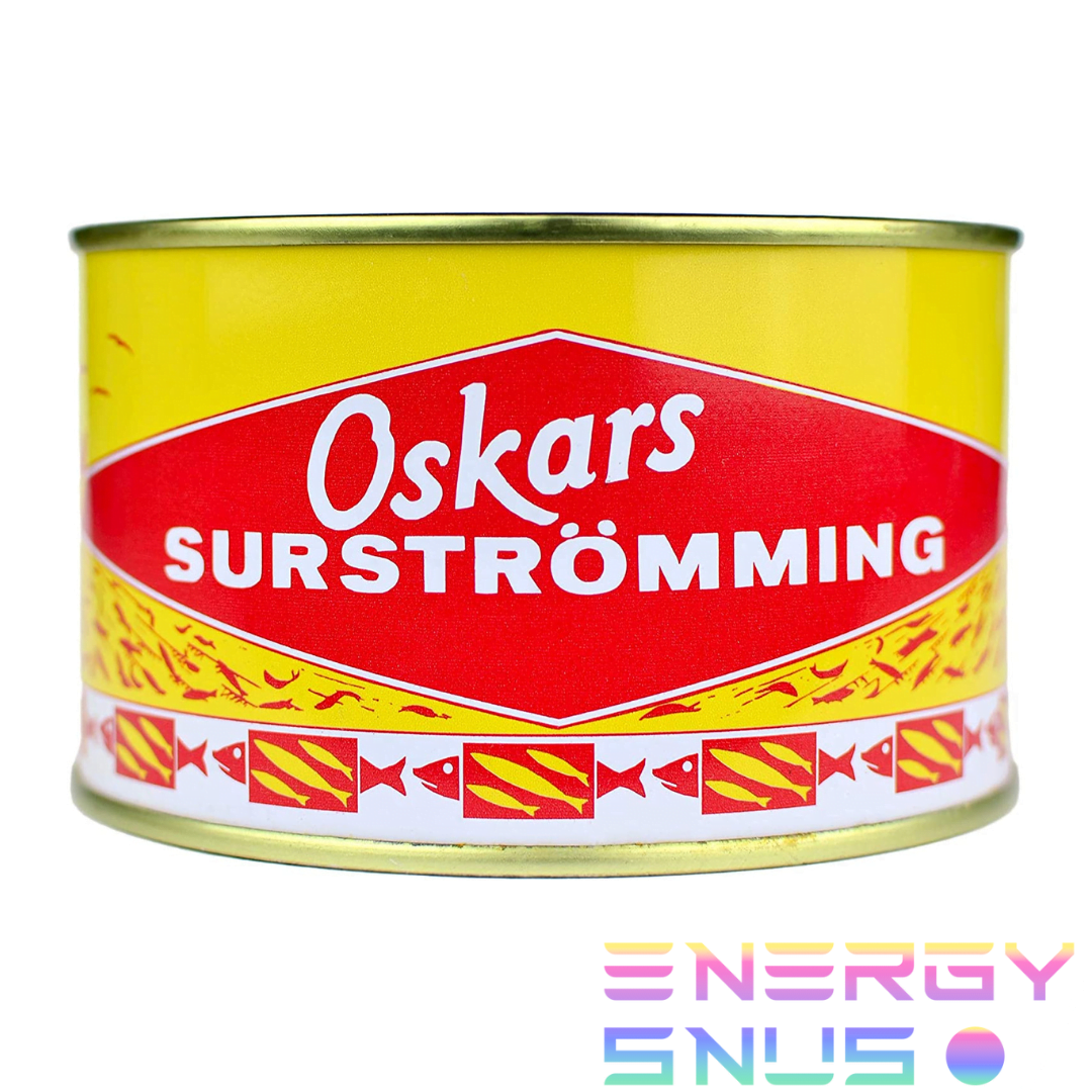 Lata de pescado sueco Oskars Surströmming (arenque fermentado) - Energy snus