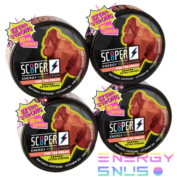 SCOOPER Energy Iced Tea Peach Extra Strong 80mg 4pack