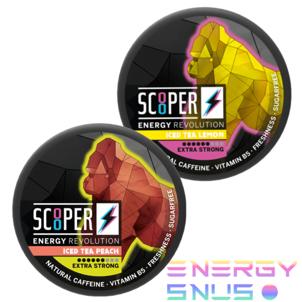 Scooper Energy Extra Strong Snus Pouches Ice Tea Duo Mixpack