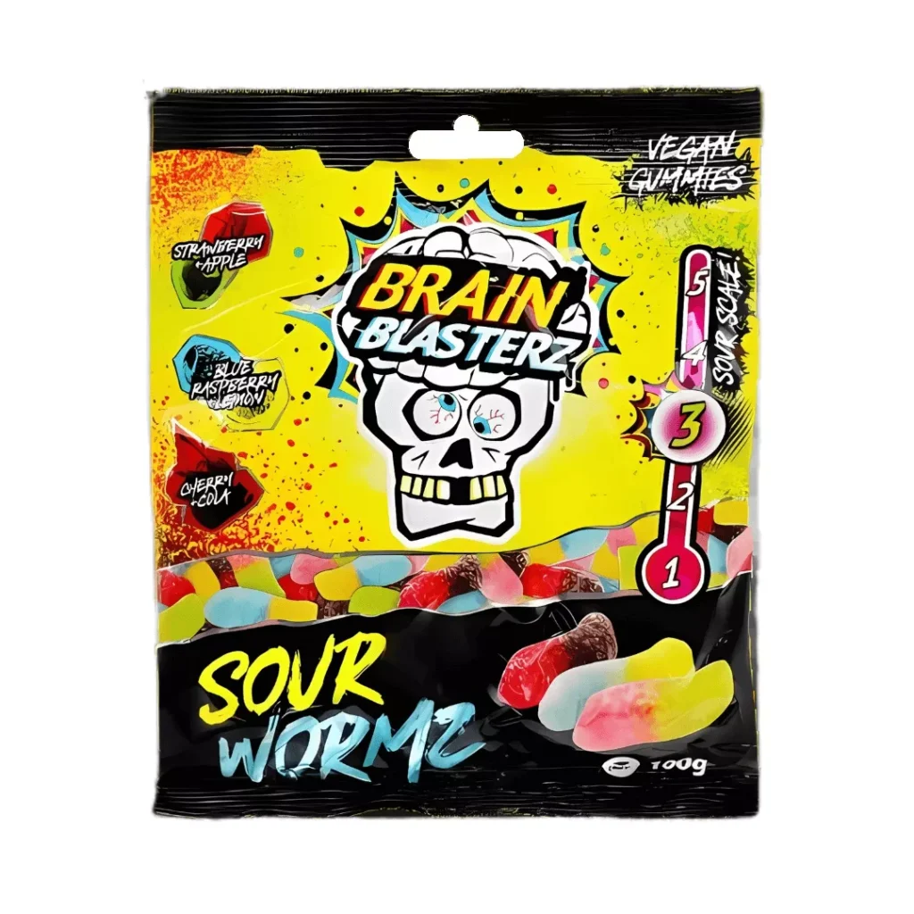 BRAIN BLASTERZ SOUR WORMS 100g