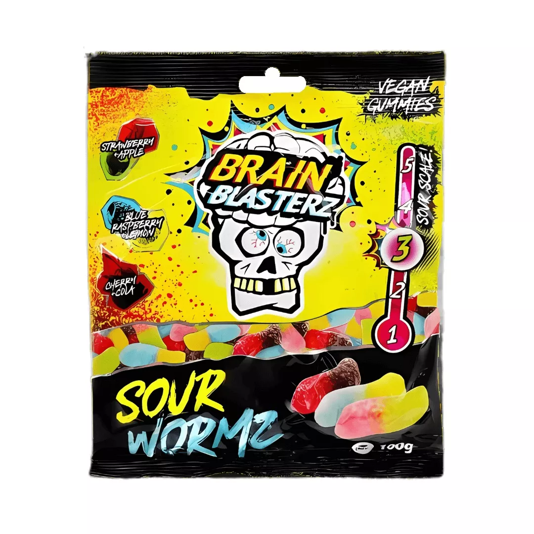 BRAIN BLASTERZ SOUR WORMS 100g