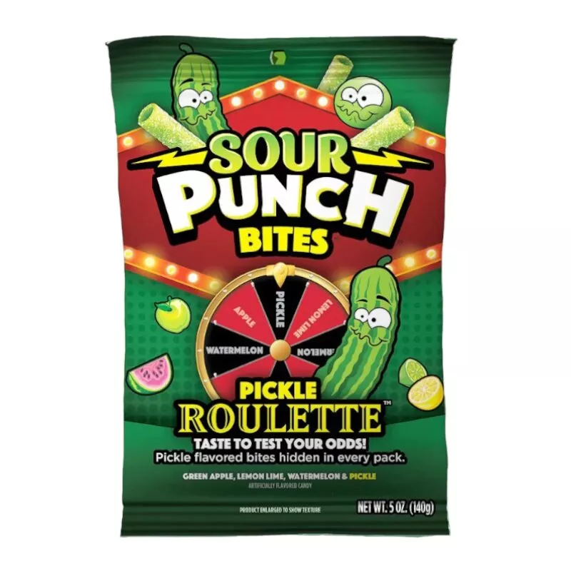 Chewing candies SOUR PUNCH (PICKLE ROULETTE), 140g
