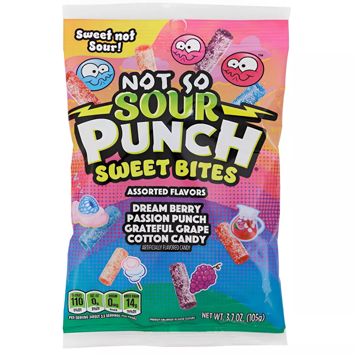 Chewing candies SOUR PUNCH (SWEET BITES ASSORTED), 105g