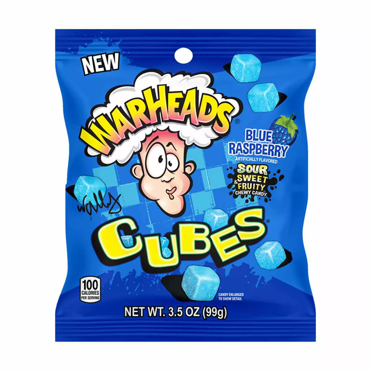 Chewing candies WARHEADS CUBES (BLUE RASPBERRY), 99g