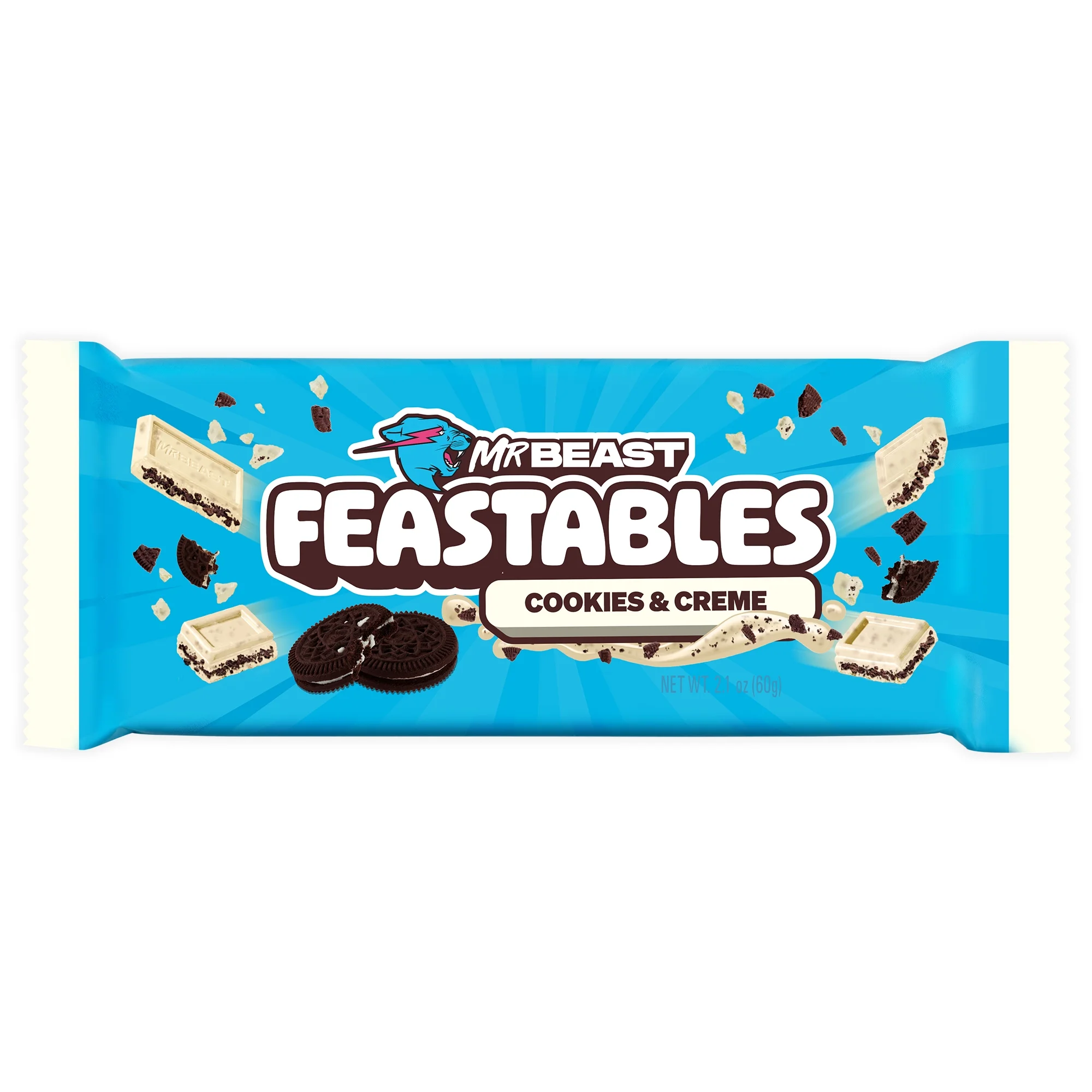 Feastables Mr Beast Cookies and Creme White Chocolate Bar