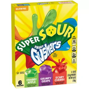 Jelly candies GUSHERS (SUPER SOUR FRUIT), 136g