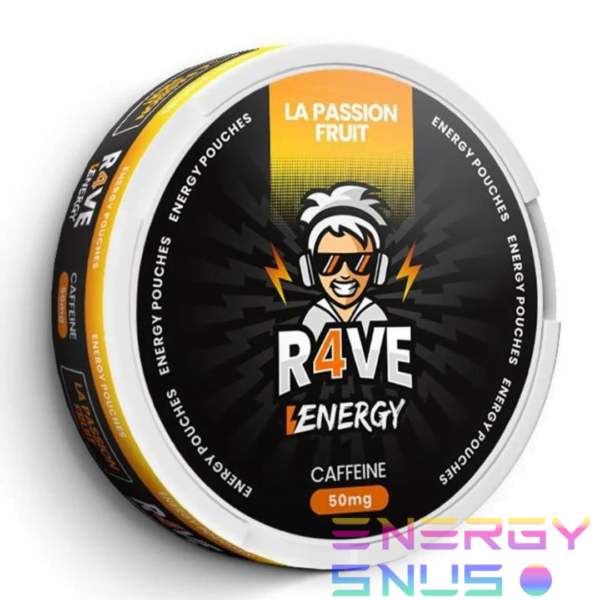 R4VE Energy Pouches – La Passion Fruit 50mg Caffeine