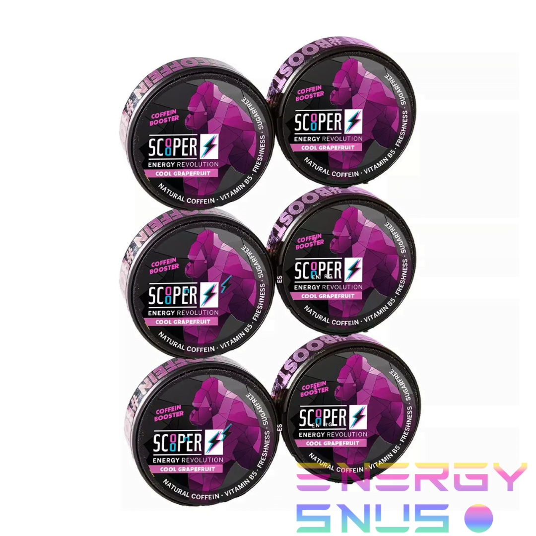 SCOOPER Energy Cool Grapefruit Nicotine Free Snus 6pack