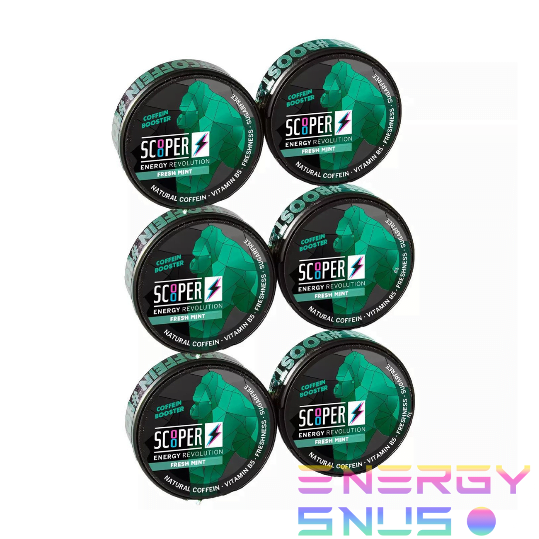 SCOOPER Energy Fresh Mint Nicotine Free Snus 6pack