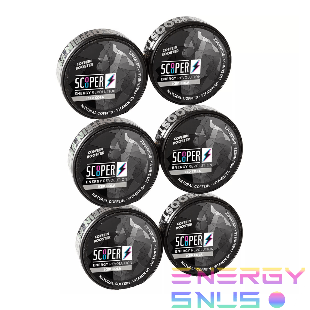SCOOPER Energy Iced Cola Nicotine Free Snus 6pack