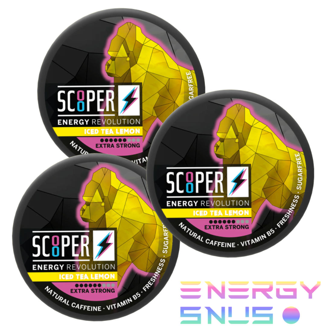 SCOOPER Energy Iced Tea Lemon Extra Strong 80mg 3pack