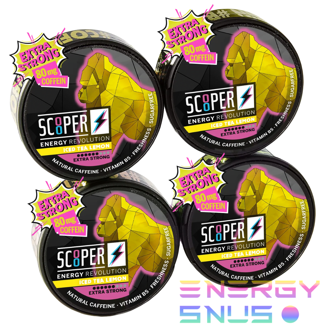 SCOOPER Energy Iced Tea Lemon Extra Strong 80mg 4pack