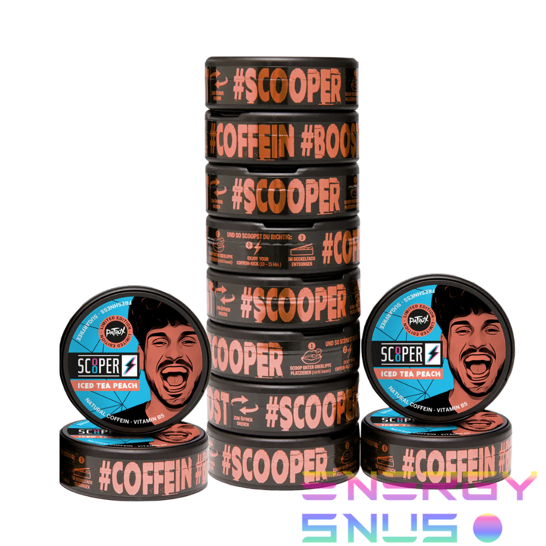 SCOOPER Energy Iced Tea Peach Energy Snus 12Pack