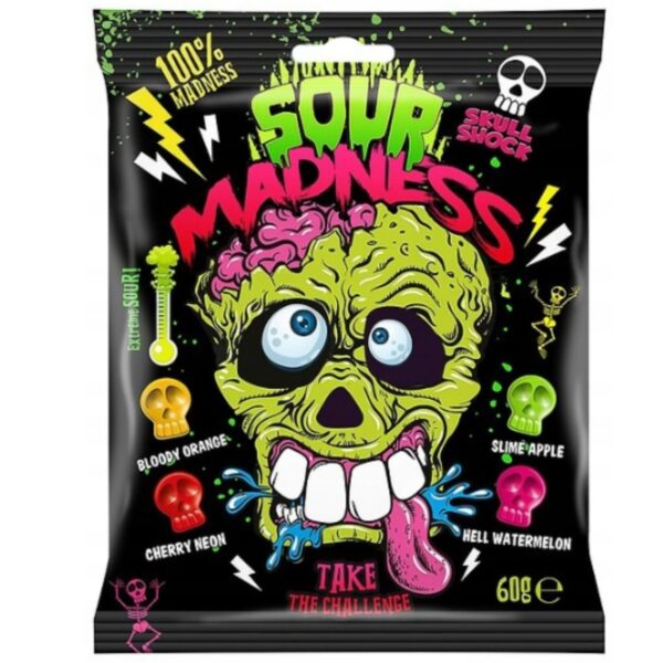 Sour Madness in the shape of a skull 60g