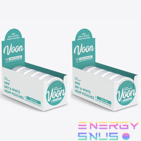 VOON Cool Spearmint Mini All White CBD Snus Pouches 10pack