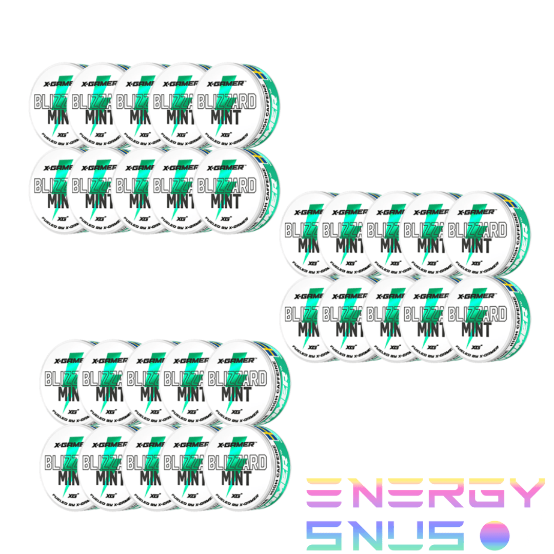 X Gamer Energy Pouches Mega Blizzard Mint 30Pack