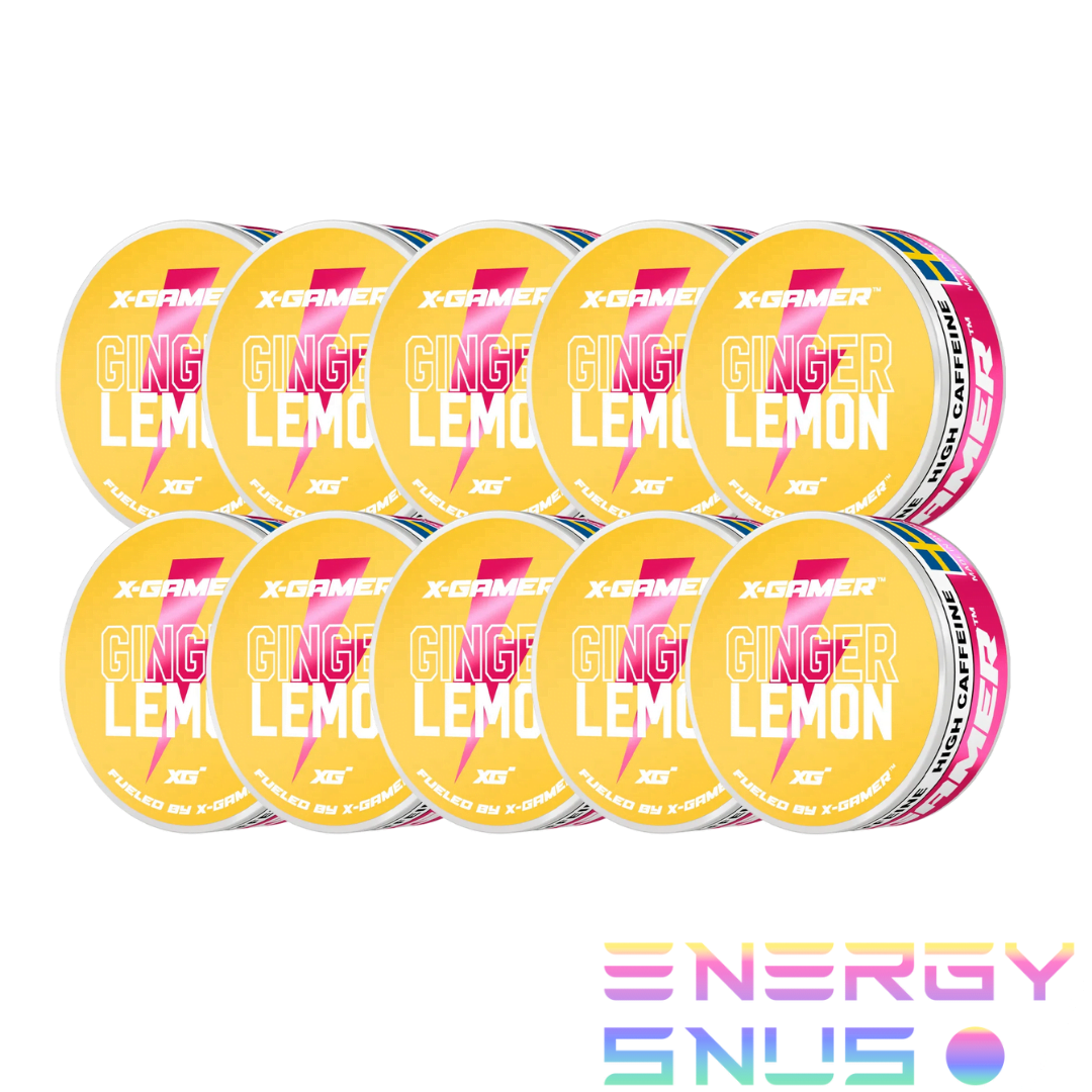 X-Gamer Energy Pouches – Ginger & Lemon 10Pack