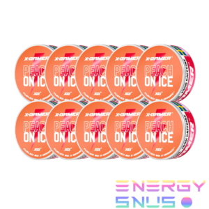 X-Gamer Energy Pouches – Peach On Ice 10Pack